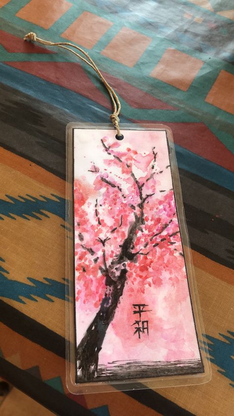 Bloom Book, Bookmarks Diy, Cherry Blossom Watercolor, Handmade Bookmarks Diy, Anime Kitten, Pencil Drawings Of Girls, Creative Bookmarks, Bookmark Craft, Sakura Tree