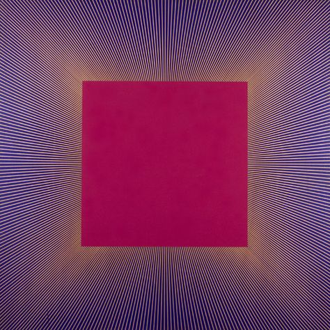 Deep Magenta Square, 1978: An example of Anuszkiewicz's use of colors, squares and lines Richard Anuszkiewicz, Colour Fields, Hard Edge Painting, Deep Magenta, Art Optical, Victor Vasarely, Optical Art, Kinetic Art, Spirited Art