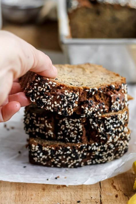 Tahini Banana Bread, Freshly Baked Bread, Health Signs, Desserts Vegan, Baked Bread, Banana Flavored, Banana Bread Recipe, Mini Chocolate Chips, Quick Breads