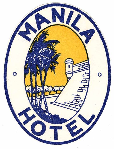 Vintage Stamps Postage, Hotel Advertising, Philippines Manila, Vintage Hotel, Travel Vintage, Collage Book, Hotel Logo, Vintage Hotels, Logo Redesign