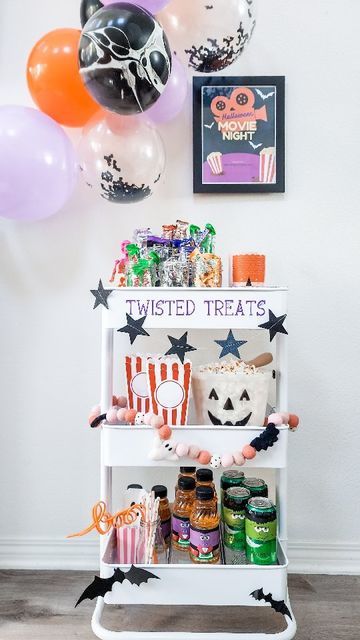 Halloween Movie Night Ideas Kids, Spooky Movie Night Ideas Kids, Halloween Concession Stand Ideas, Halloween Movie Night Party Kids, Halloween Concession Stand, Movie Night Concession Stand, Movie Night Concession Stand Ideas, Kids Halloween Movie Night, Spooky Family Movie Night