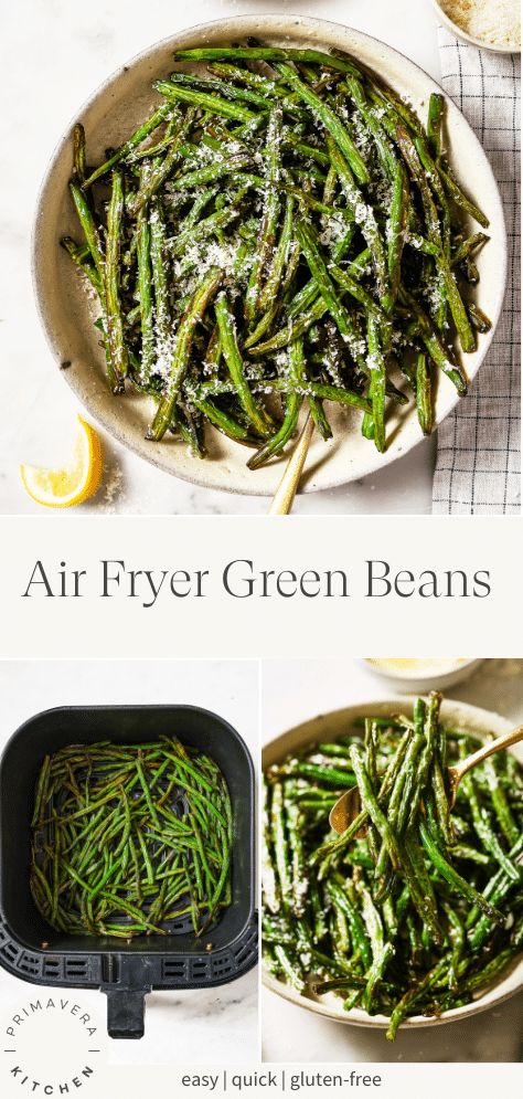 Air Fryer Frozen Green Beans, Air Fried Green Beans, Air Fryer Green Beans, Gluten Free Family Meals, Parmesan Green Beans, Fried Green Beans, Vegetarian Diets, Gluten Free Sides Dishes, Garlic Green Beans