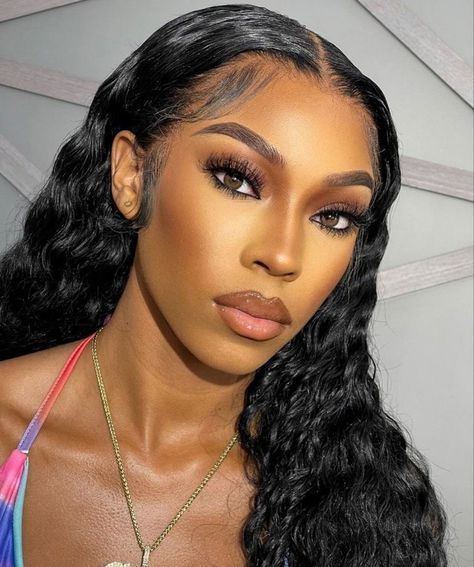 Lashes Vendors, 2022 Makeup, Birthday Makeup Looks, Red Lips Makeup Look, Natural Summer Makeup, Brown Girls Makeup, Natural Glam Makeup, Curls For The Girls, Makeup For Black Skin