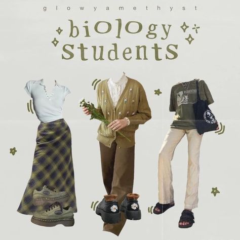 Biology Major Aesthetic Outfits, Plant Mom Outfit, Plant Mom Aesthetic Outfit, Art Student Outfit, Biology Major, University Outfit, Art Outfits, Funky Outfits, Causal Outfits