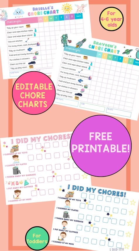 Chore List For Age 6, Chore Chart For Three Year Old, 6 Year Chore Chart, Preschooler Chore Chart, Chore Chart Kids Age 8, Chore Chart 5 Year, Chore Chart For Kids Age 5, 4 Year Chore Chart, Editable Reward Chart Free Printable