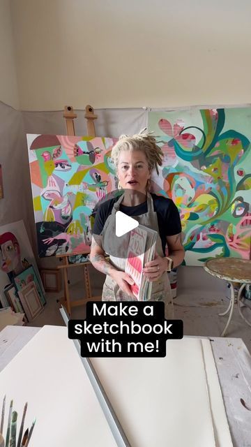 ✨Michelle Allen✨ on Instagram: "Make a sketchbook with me!   Disclaimer- I’m not a perfectionist & this isn’t some brilliant book binding how-to. This is just a super simple and affordable way to put some nice quality paper together to make art in ☺️.   This tutorial is less than 90 seconds and it takes about 15 minutes to actually make one. I buy the paper in bulk so it ends up costing about $15. Sometimes less if I can find paper on sale.   I use Fabriano Artistico hot pressed watercolor sheets of paper. 140lb 22x30  Its a smooth thickish paper that takes paint well and is smooth so nice for pens too. I added it to my Amazon store ⬆️ but you can find it on @dickblickofficial for cheaper.   You’ll need a needle or hole punch to make the holes. For the string I use whatever I have on hand How To Make A Sketchbook, Making A Sketchbook, Make A Sketchbook, Accordion Books, Michelle Allen, Accordion Book, Sheets Of Paper, Middle School Art, Amazon Store