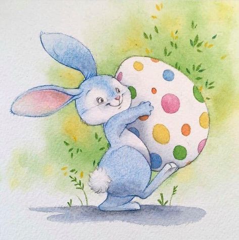 Julie Mellan, Easter Canvas Painting, Celebrate Each New Day, Easter Drawings, Easter Canvas, Easter Paintings, Easter Cards Handmade, Easter Illustration, Bunny Painting