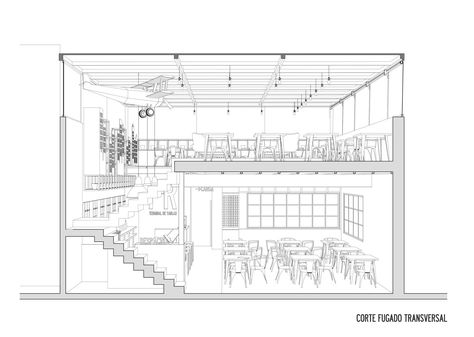 Gallery of Bars and Restaurants: 50 Examples in Plan and Section - 56 Restaurant Interior Design Plan, Restaurant Plan Architecture, Restaurant Floor Plan Layout, Restaurant Design Plan, Infographic Drawing, Section Drawing Architecture, Cafe Floor Plan, Big Houses Interior, Cafe Plan