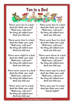 Nursery Rhymes Printables, Ten In The Bed, Aussie Childcare Network, Nursery Rhymes Poems, Articles Activities, Rhymes Lyrics, Nursery Rhymes Lyrics, Counting Songs, Nursery Rhymes Activities