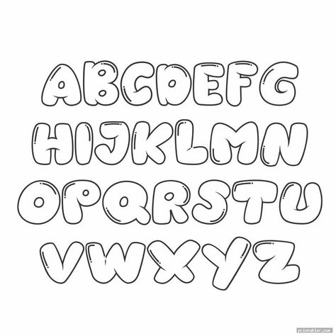 Moldes De Letras Bonitas Para Imprimir Para Crear Manualidades  FFE Block Letter Fonts, Dorm Signs, Bubble Lettering, Bubble Letters Alphabet, Top Fonts, Bubble Letter Fonts, Font Bubble, Scrapbook Journaling, Free Calligraphy Fonts