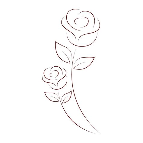 Vector red roses icon design illustratio... | Premium Vector #Freepik #vector #red-rose #rose-bouquet #flowers-rose #rose Simple Rose Line Drawing, Easy Rose Sketch, Rose Flower Drawing Design, Rose Vector Design, How To Draw A Rose, Simple Rose Drawing, Red Rose Drawing, Rose Draw, Rose Flower Drawing