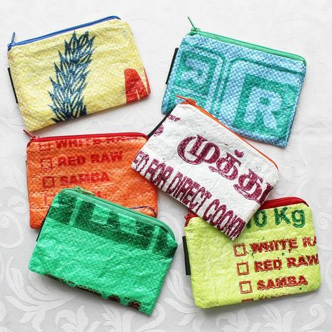 Check out these nifty little purses, handmade from rice sacks on the east coast of Sri Lanka. With a zip closure, they keep coins and keys safely secure and are also useful for keeping small, fiddly items such as phone chargers, batteries and so on neatly in one place. Part of our range of Fair Trade-certified upcycled rice and grain sack bags from @riceandcarry 💚 - click the product icon bottom left on the photo for full details. #handmadeinsrilanka #upcycledricesacks #recycledricesack #rice... Phone Chargers, Sack Bag, Grain Sack, The East, East Coast, Fair Trade, Sri Lanka, Batteries, Grain