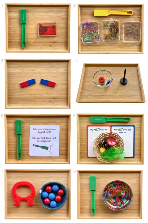 Magnets Preschool, Magnet Activities For Preschool, How We Montessori, Magnet Activity Preschool, Magnet Activities For Kids, Montessori Magnet Activities, Magnetic Experiments For Preschool, Magnet Science Preschool, Exploring Magnets Preschool