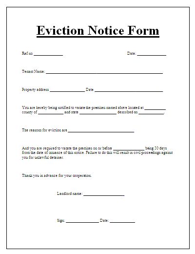 Landlord Eviction Notice Form 30 Day Eviction Notice, Real Estate Forms, Eviction Notice, Rental Agreement Templates, Letter Templates Free, Legal Forms, Letter Sample, Document Templates, Template Word