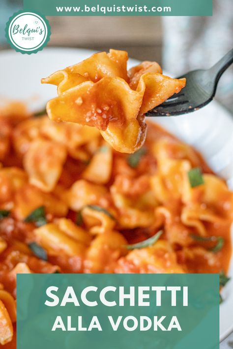 This Sacchetti alla Vodka is a unique Italian pasta shaped like a small purse and filled with rich cheese in a creamy vodka sauce. Brio Pasta Alla Vodka Recipe, Creamy Vodka Sauce, Pasta Alla Vodka, Alla Vodka, Vodka Recipes, Vodka Sauce, Pasta Shapes, Italian Pasta, Recipe Ingredients