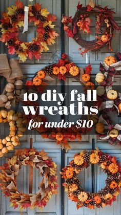 Door Fall Decor Ideas, Diy Autumn Wreaths, Front Door Fall Decor Ideas, Diy Fall Wreath Ideas, Door Fall Decor, Diy Fall Wreaths, Fall Wreath Ideas, Side Thigh Tattoos, Fall Front Door