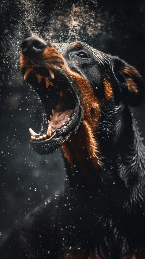 Perro Doberman Pinscher, Doberman Pinscher Funny, Border Collie Art, German Pinscher, Scary Dogs, Dangerous Dogs, Creature Artwork, Doberman Dogs, Love And Affection