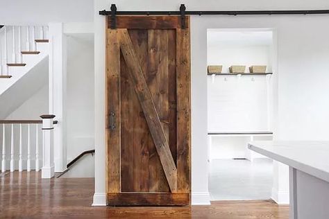 100 Bartlett St, Boston, MA 02129 | MLS #72514157 | Zillow Barn Door Installation, White Barn Door, K Style, Wood Barn Door, Interior Sliding Barn Doors, Barn Door Designs, Rustic Barn Door, Glass Barn Doors, Knotty Pine