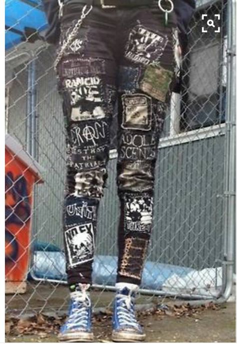 Crust Pants, Punk Jeans, Punk Culture, Crust Punk, Punk Patches, Battle Jacket, Queer Fashion, Emo Outfits, Psychobilly