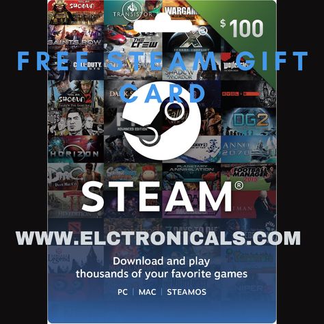 The image on Pinterest is promoting a free giveaway for a Steam gift card, offering viewers the chance to win a gift card to use on the popular gaming platform. It may include visuals related to Steam, such as the company logo, screenshots of games available on the platform, or images of gaming accessories. The description likely includes details about how to enter the giveaway and any restrictions or eligibility requirements. Steam Card, Free Steam Gift Card, Steam Gift Card, Shadow Of Mordor, Wallet Gift Card, Friends List, Gift Card Generator, Code Free, Wallet Gifts