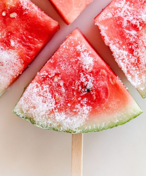 Easy Frozen Fruit Recipes - Desserts, Breakfast Ideas Watermelon Ice Pops, Frozen Fruit Recipes, Fruit Hacks, I Need Vitamin Sea, Frozen Watermelon, Fruit Dessert Recipes, Frosé, On A Stick, Frozen Fruit