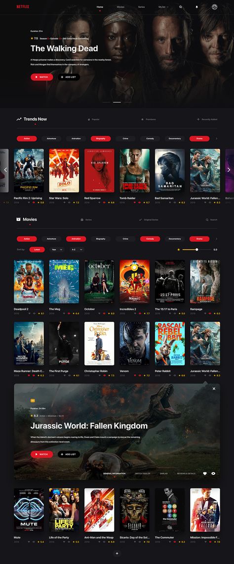 Netflix Redesign on Behance Netflix Redesign, Netflix Website, Web And App Design, Logos Retro, Movie App, News Web Design, Movie Sites, Movie Website, Modern Website Design