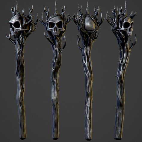 ArtStation - Hellish Staff, Dmitry Demyanenko Skull Staff Fantasy Art, Dark Staff Magic, Hades Concept Art, Necromancer Staff, Cadaver Collector, Warlock Staff, Staff Aesthetic, Ghost Wand, Skull Staff