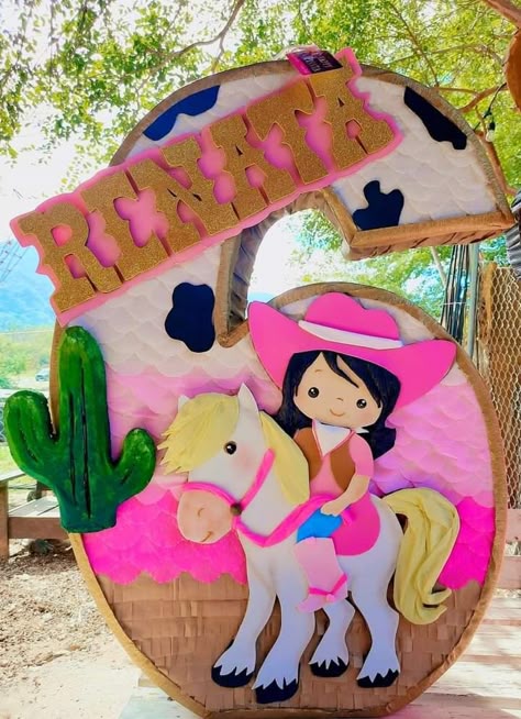 Cowgirl Pinata, Horse Pinata, Cowgirl Decorations, Horse Themed Party, Princess Jasmine Birthday Party, Birthday Party Goodie Bags, Rodeo Birthday Parties, Cow Birthday Parties, Jasmine Birthday