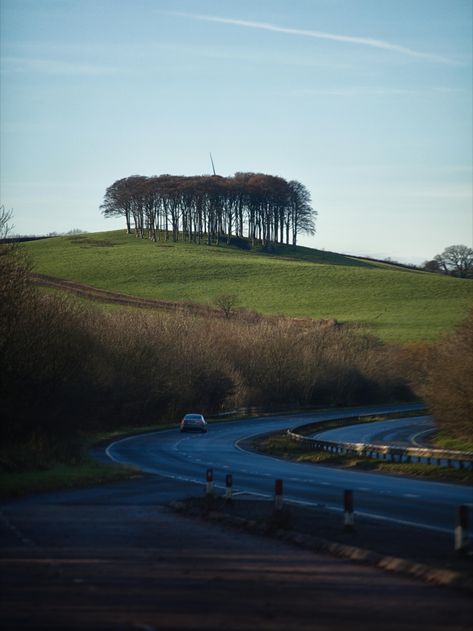 You know the journey to Cornwall is almost over when you pass the A30 trees, aka Cookworthy Knapp, Lifton, Devon. Approx 1 hour from Newquay, this set of trees has its own HASHTAG #A30TREES Nearly There Trees Cornwall, Nearly Home Trees Cornwall, Cornwall Tattoo, Cornish Landscape, Landscape Reference, Moms Crafts, Cornwall England, Happy Days, Landscape Photos