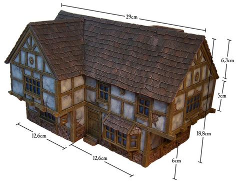 Medieval Diorama, Mordheim Buildings, Witchfinder General, Painting Scenery, Dnd Terrain, Slate Tile Floor, Blue Wolf, Leaded Glass Windows, Foods And Drinks