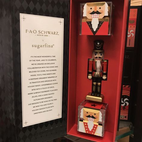 FAO SCHWARZ Nutcracker Ornament and TWO Sugarfina treats?? SWEET!! Nutcracker Packaging, Fao Schwarz Toys, Fao Schwarz, Nutcracker Ornaments, Toy Store, Nutcracker, Wonderful Time, Gingerbread Cookies, Sprinkles