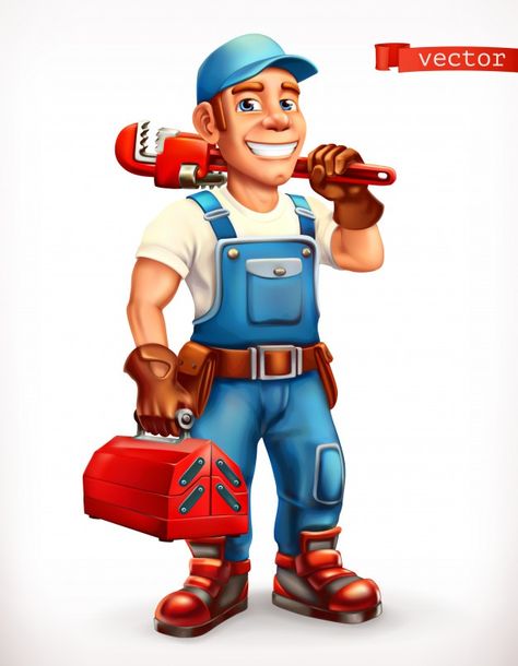 Worker. repairman, cheerful character. 3... | Premium Vector #Freepik #vector #people #man #character #cartoon Graphic Design Background Texture, Handyman Logo, Male Cartoon Characters, Community Helper, 3d Vector, Iphone Wallpaper Hd Nature, Kids Canvas, Cartoon People, Happy Cartoon