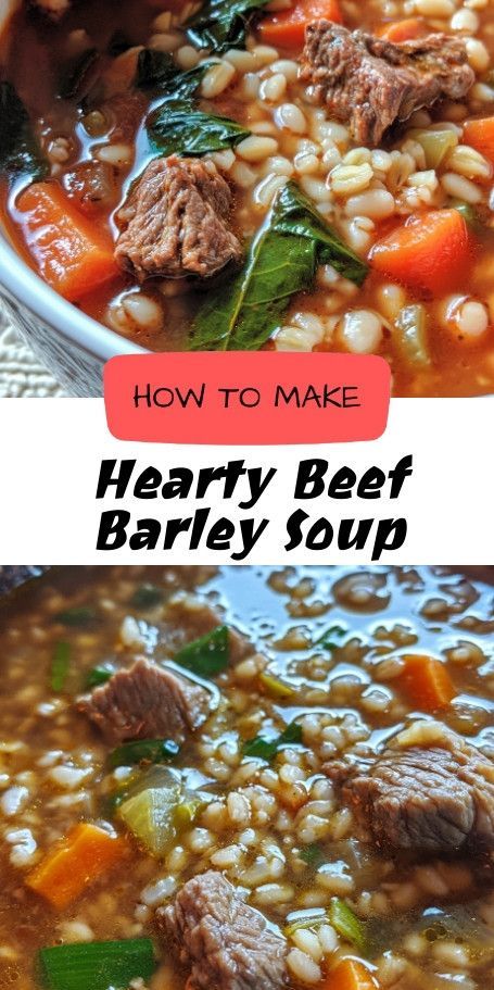 Warm Up with Hearty Beef and Barley Soup Recipe | Cozy Autumn Meal Discover the ultimate comfort food for chilly autumn nights with this Hearty Beef and Barley Soup! Packed with tender beef, nutritious veggies, and wholesome barley, this rich soup is perfect for family dinners. Enjoy a warm bowl today! #BeefAndBarleySoup #CozyMeals #FallRecipes Hearty Beef And Barley Soup, Beef And Barley Soup Recipe, Cozy Soup Recipes, Beef Barley Stew, Barley Recipes, Beef And Barley Soup, Barley Soup Recipe, Beef And Barley, Barley Recipe