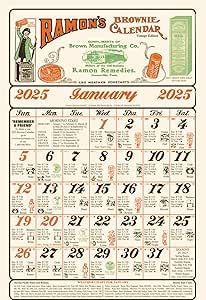 Calendar Company 2025 Ramon's Brownie Calendar Vintage Edition Featuring "The Little Doctor" Almanac Calendar. Made in the USA! (Vintage) Calendar November, Calendar Vintage, Calendar Designs, Vintage Calendar, Mexican American, Vintage Office, Calendar Design, Made In The Usa, 9 And 10