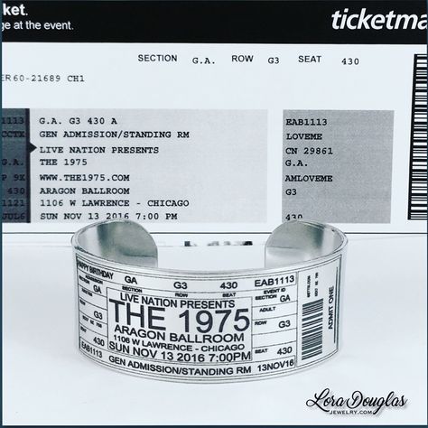 The 1975 Custom Concert Ticket Cuff #the1975 #1975 #loveme #the1975fans #concert #concerts #Jewelry #handmadejewelry #jewelrymaking #maker #accessories #style #handmade  #etsy #etsyusa #etsyseller #etsyjewelry #music #fashionjewelry #forsale #fashion The 1975 Bracelet, The 1975 Jewelry, The 1975 Tickets, Concert Ticket Template Free, The 1975 A Brief Inquiry Album Cover, The 1975 Fallingforyou, Ticket Template Free, Concert Ticket Template, Effective Resume