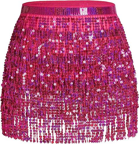 Sequin Tassel Skirt, Sequin Fringe Skirt, Belly Dance Hip Scarf, Rave Concert, Rave Skirt, Birthday Sleepover, Rave Costume, Streamer Dr, Hip Scarf