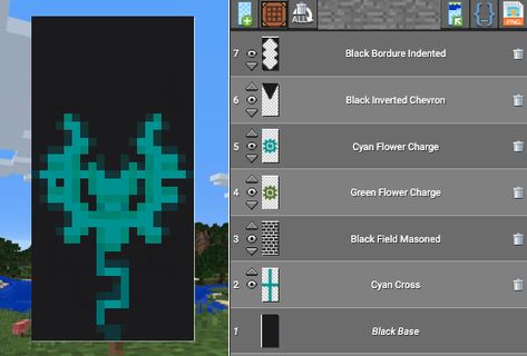 A Cyan Dragon banner on a black BG for Minecraft. Cute Banners For Minecraft, Cool Banner Ideas Minecraft, Bird Banner Minecraft, Flag Ideas Minecraft, Batman Banner Minecraft, Minecraft Fantasy Banner Designs, Banners For Minecraft, Japanese Minecraft Banner Designs, Banner Patterns