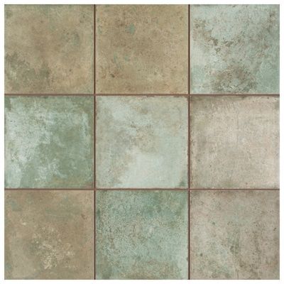 Affinity Tile Sage 9-in x 9-in Multi-finish Ceramic Stone Look Floor and Wall Tile Sample in the Tile Samples department at Lowes.com Sage Floor Tiles, Sage Green Floor Tiles, Affinity Tile, Hickory Kitchen, European Elegance, Vintage Industrial Design, Merola Tile, House Tiles, Tiles Texture