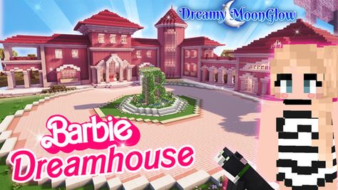 🌸 Everything's fantastic, When you're made of plastic, Welcome to life at the Dreamhouse!!! While creating this video I would ask myself… would Barbie like It? And that has been my guiding light. 💕 I love the backyard so much!! 🧜‍♀️ The perfect pool party zone 🌴 It is made with the new cherry wood! Cherry wood is one of my favorite woods! I love it, it is so beautiful!!! Are you enjoying the new cherry grove biomes? 🌸 Minecraft Houses Barbie, Barbie Dream House In Minecraft, Barbie Mansion Minecraft, Cherry Biome Minecraft House, Barbie Life In The Dreamhouse Memes Funny, Party Zone, Minecraft Tutorial, Moon Glow, Barbie Dream House