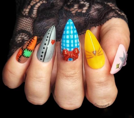 Wizard Of Oz Nails Designs, Wizard Of Oz Nails, Oz Tattoo, Nails Tutorial, November Nails, Yt Channel, Nails Designs, Wizard Of Oz, Blue Nails