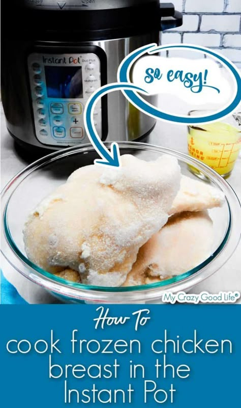 Pressure Cook Frozen Chicken, Chicken Breast Instant Pot Recipes, Cook Frozen Chicken, Cooking Frozen Chicken Breast, Pressure Cooker Recipes Chicken, Frozen Chicken Recipes, Cooking Frozen Chicken, Pressure Cooker Chicken, Cook Chicken