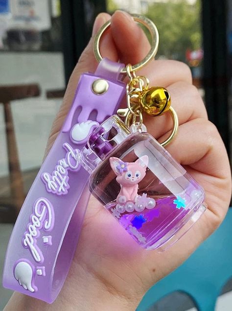 Cute bottle and floating fox design makes your keychain quite creative and unique. This keychain is made of acrylic and stainless steel key ring material which is durable, environmental and safe. #key_chain #key_ring #backpack_charm Chains Aesthetic, Emo Accessories, Cute Bottle, Ring Decoration, Cool Keychains, Kawaii School Supplies, Unique Keychains, Cute Emo, Backpack Charm