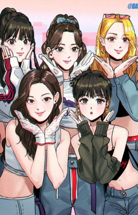 Kpop Gg Fanart, Lesserafim Fan Art, Lesserafim Drawing, Le Sserafim Drawing, Le Sserafim Fan Art, Lesserafim Fanart, K Pop Fanart, Friends Illustration, Kpop Art