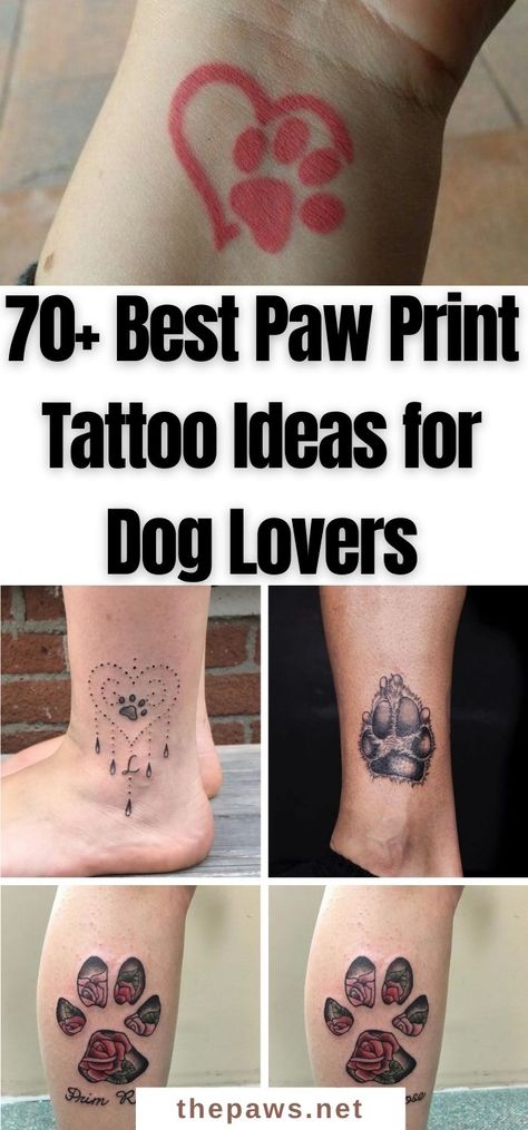 Paw Print Memorial Tattoo Ideas, Dog Print Tattoos For Women, Tattoo Ideas For Animal Lovers, Dog Memorial Tattoos Small Name, Ankle Dog Tattoo, Dog Soulmate Tattoo, Dog Love Tattoo Ideas, Dog Remembrance Tattoo Paw Print, Bubbles Up Tattoo