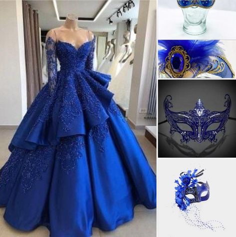 Masquerade Prom Dress And Mask, Royal Blue Mask Masquerade Ball, Blue Masquerade Mask For Halloween Costume Party, Masquerade Dress Ideas, Mascarade Ball Dresses, Masquerade Ball Gowns Elegant With Mask, Blue Masquerade Dress, Masquerade Dress And Mask, Blue Masquerade Mask For Carnival Costume Party