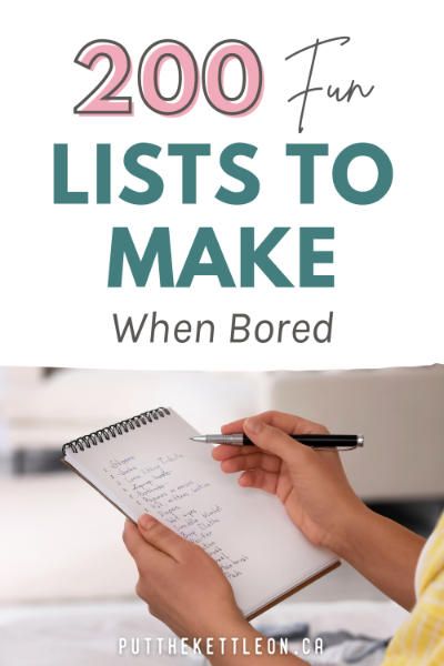 Lists Of Favorite Things, Notebook List Ideas, Ideas For A Bucket List, Fun Lists To Make Journal, Things To Do At Work When Bored, Fun Lists To Make When Bored, Things To Write About When Bored, New Things To Try List Of, Fun Journaling Ideas