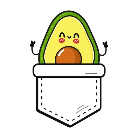 Cute funny avocado pocket t-shirt print.Vector cartoon doodle line style character logo illustration design. Isolated white background. Funny cartoon avocado print for pocket t-shirt Diy Bag Painting, Cartoon Avocado, Background Funny, Avocado Print, Avocado T Shirt, Bag Painting, Logo Illustration Design, Character Logo, Cartoon Doodle