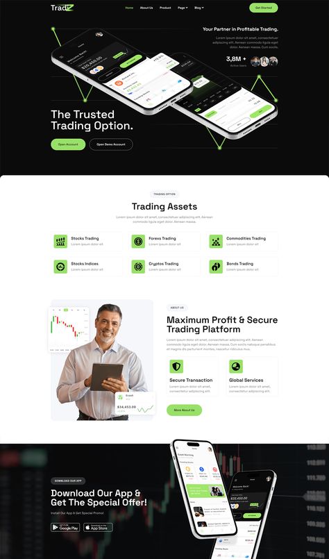 Trading Broker & Investment Elementor Template Kit Investment Website, Elementor Templates, Free Plugins, Investment Companies, Wedding Site, Web Templates, Website Design Inspiration, Page Template, Wordpress Plugins