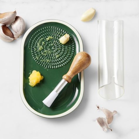 Williams Sonoma Peeler and Grate Plate Set | Williams Sonoma Garlic Grater Plate, Cuisinart Ice Cream, Cuisinart Ice Cream Maker, Garlic Peeler, Garlic Grater, Chip And Dip Bowl, Pottery Gifts, Baking Project, Kitchen Helper