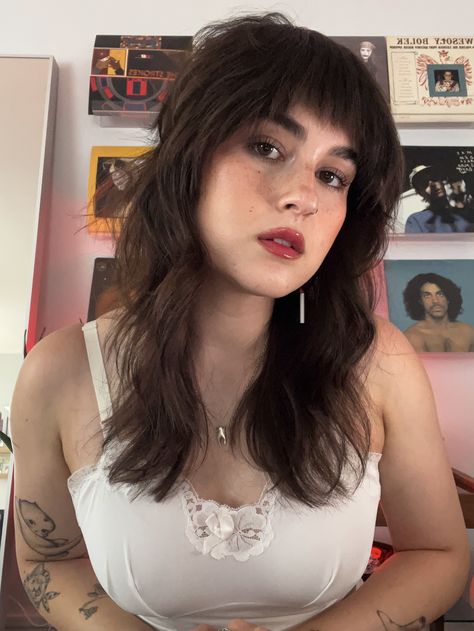 Nicole Rafiee Hair Shag, Nicole Rafiee Hair, Haircut With Bangs For Round Faces, Short Alternative Haircuts, Queer Haircut, Bunny Boy, Female Faces, Bangs For Round Face, Fav Youtubers